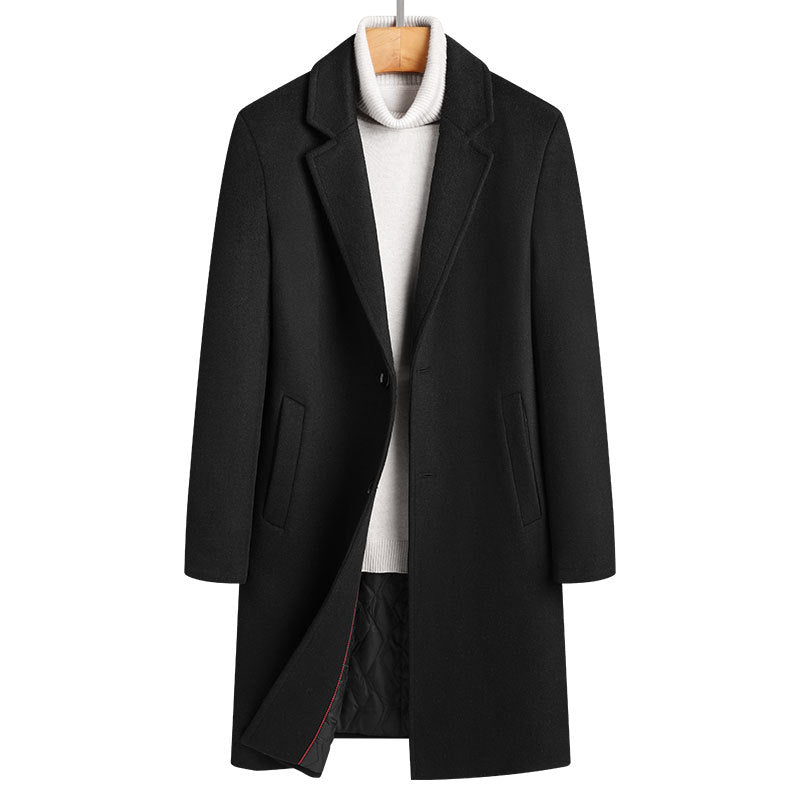 Woolen Men's Slim Long Casual Trench Coat