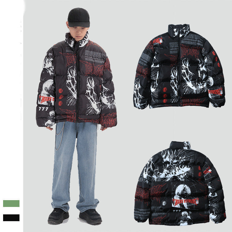 Personalized Creative Printing Men And Women Thick Cotton jacket