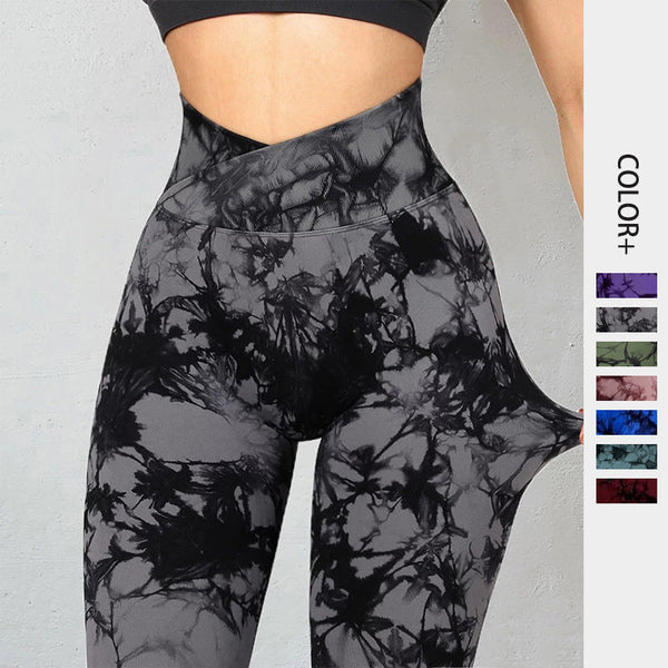 Tie Dye Leggings Women Yoga Pants Push Up Sport Fitness Running Gym Leggings