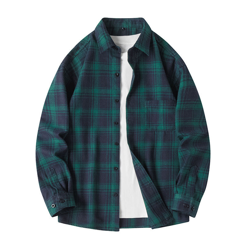 Spring Plaid Casual Breathable Long Sleeves Coat