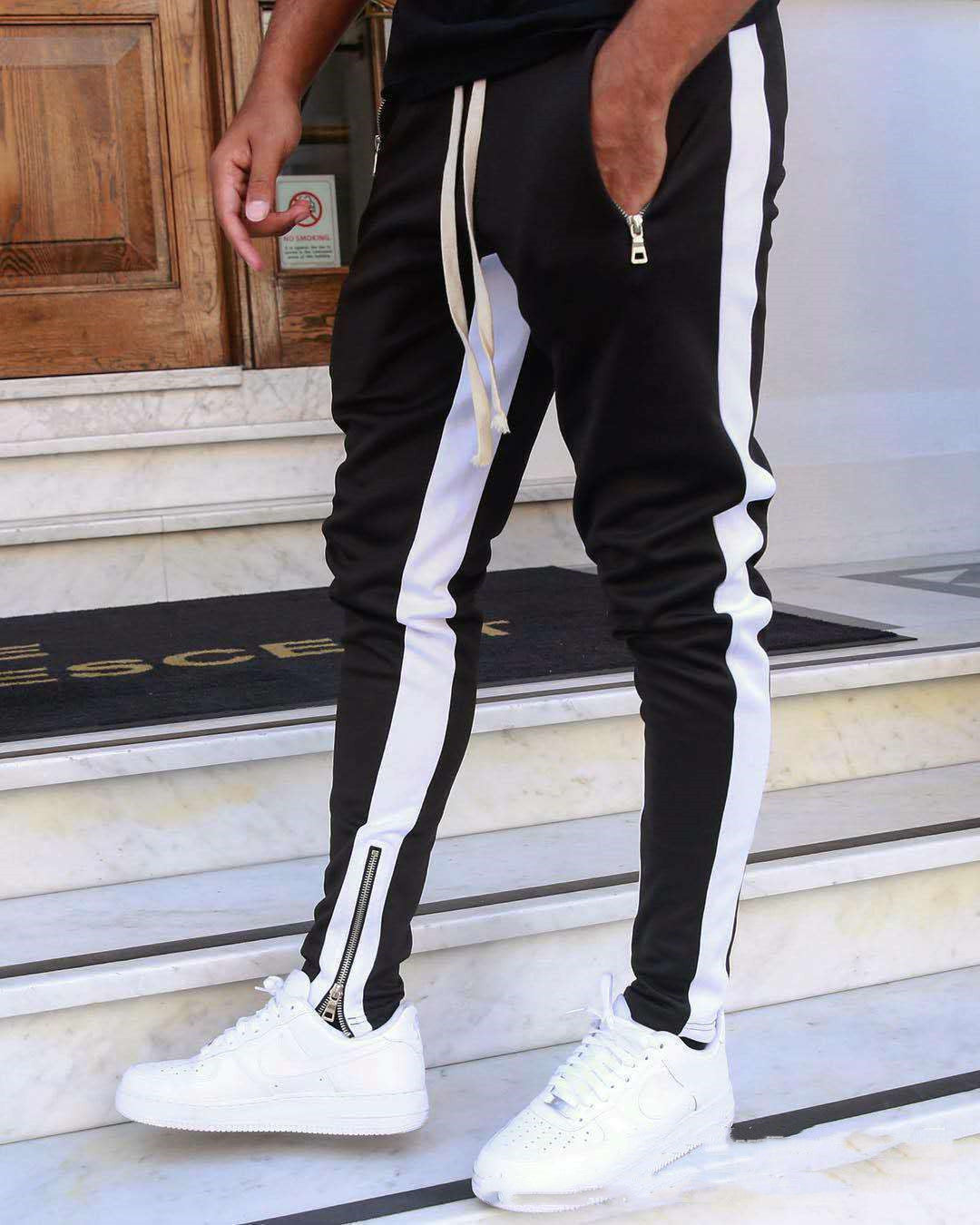 Patchwork Zipper Sports Trousers