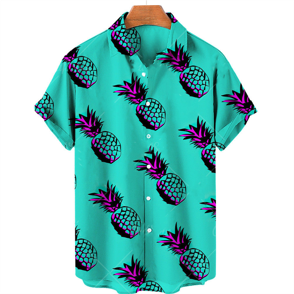 Casual Fruit Print Hawaiian Shirt For Men