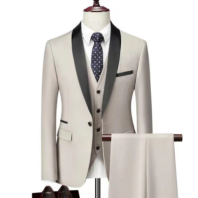 Conjunto de traje de 3 piezas para hombre, traje de esmoquin para novio de boda para hombre