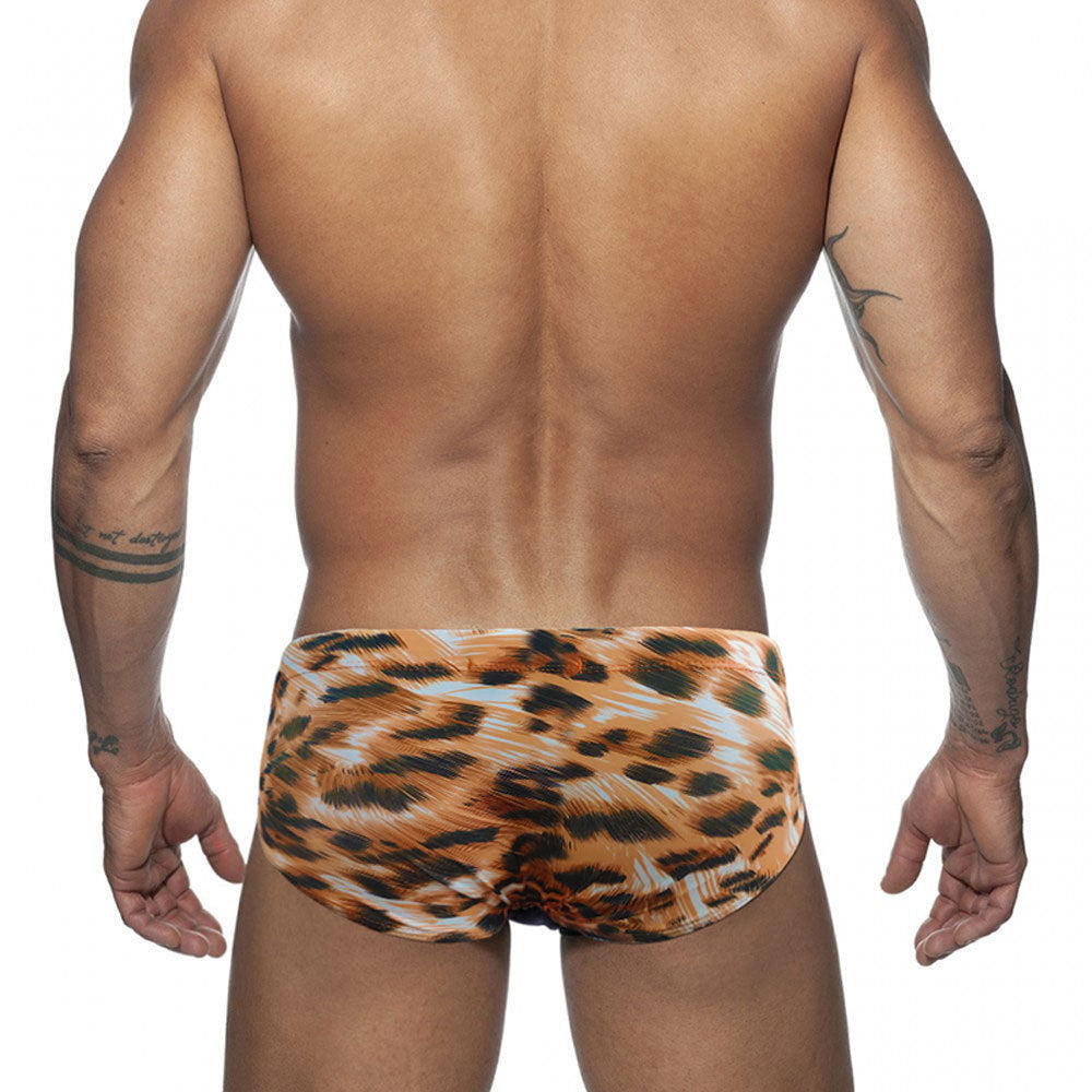 Tiger Pattern Men's Low Waist Swim Briefs