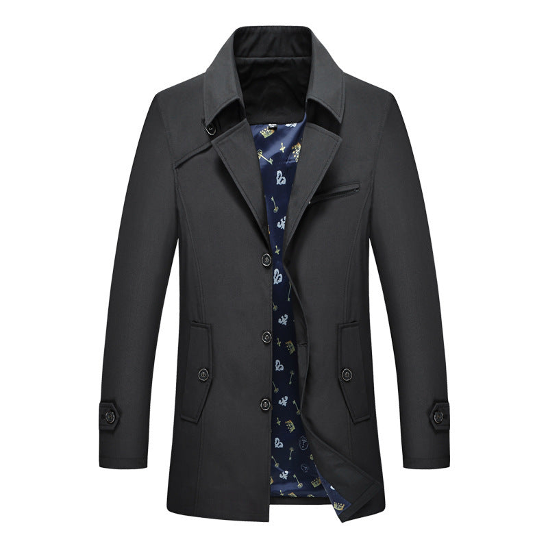 Handsome Men's Coat Business Casual trench coat