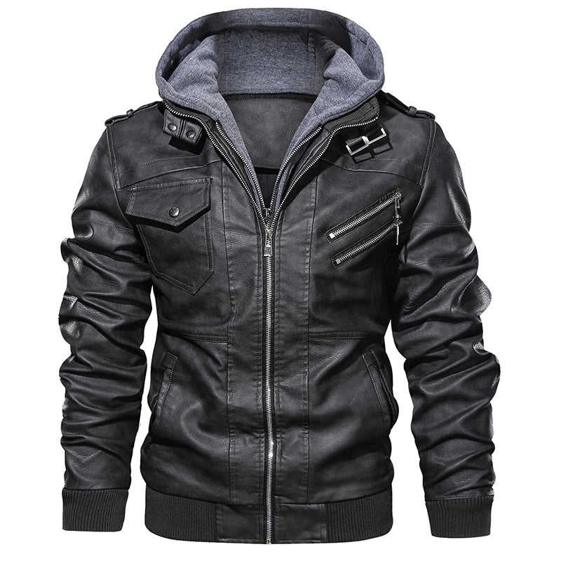 Autumn Casual Motorcycle PU Biker Leather jacket