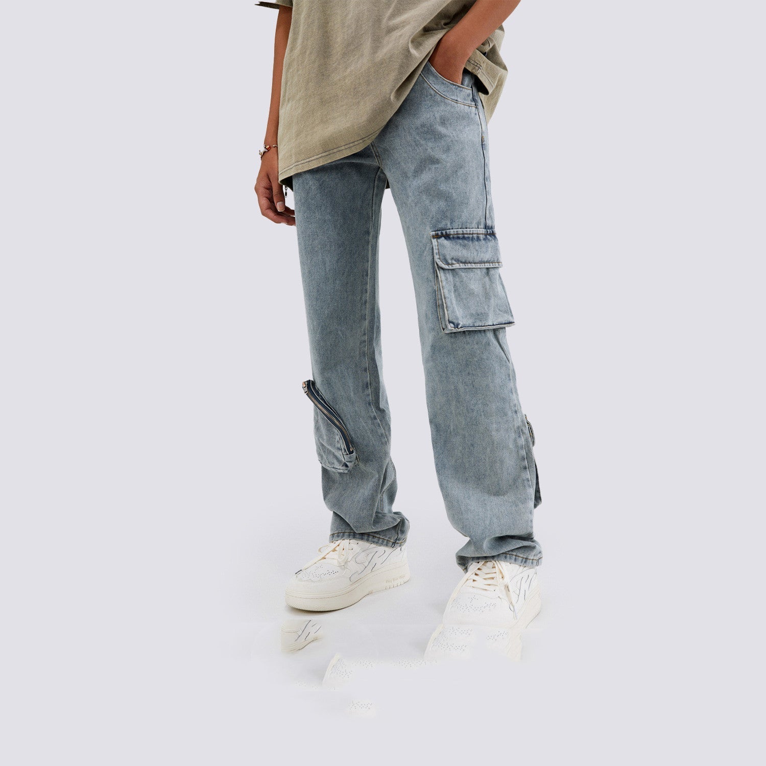 Mens Casual Loose Straight Jeans