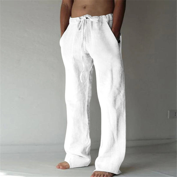 Pantalones casuales de lino fino de moda