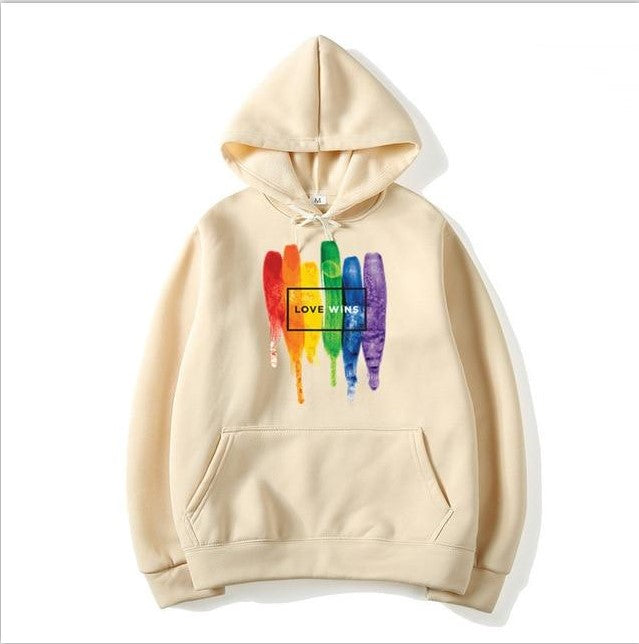 Felpa con cappuccio in pile di cotone Pride Lgbt da uomo 