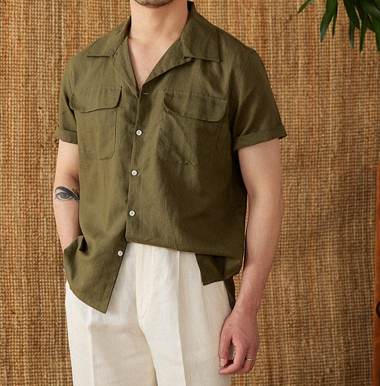 Cuba Linen Blend Short Sleeve Shirt