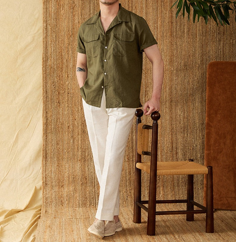 Cuba Linen Blend Short Sleeve Shirt