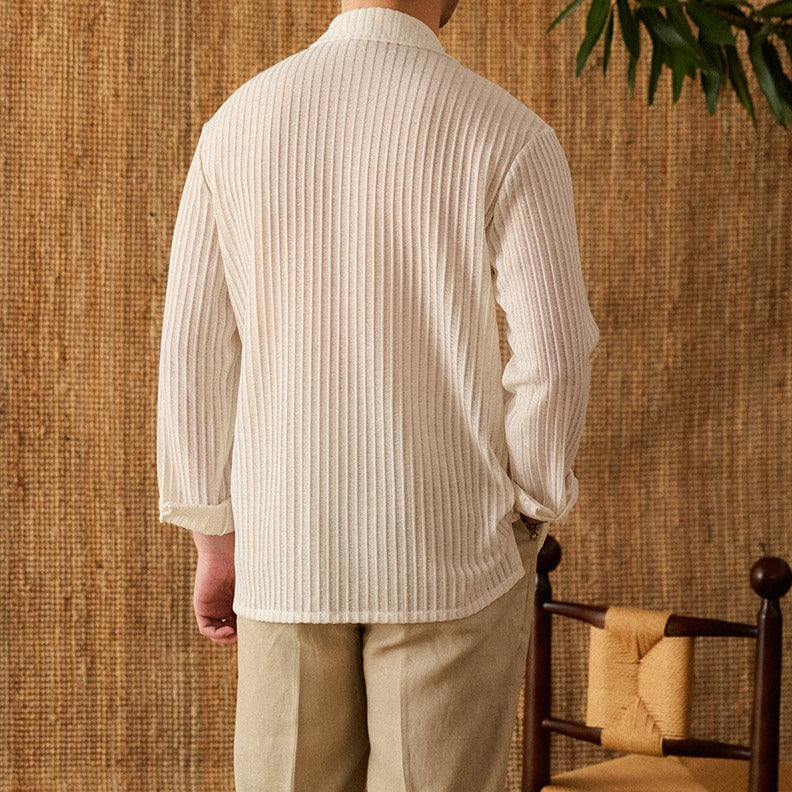 Bodrum Cotton Ribbed Long Sleeve Shirt