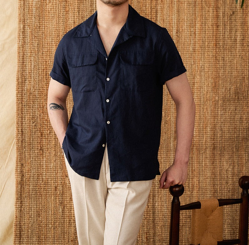 Cuba Linen Blend Short Sleeve Shirt