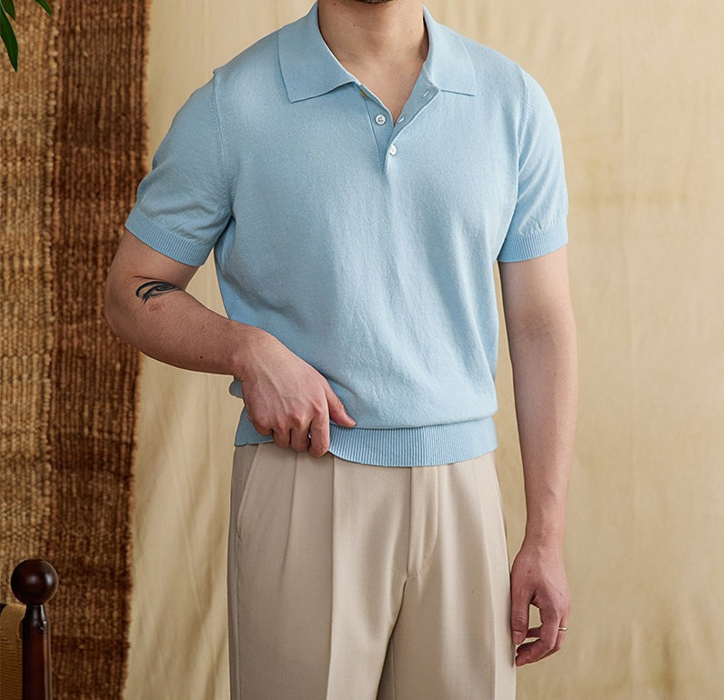 St. Tropez Knit Cotton Blend Polo Shirt