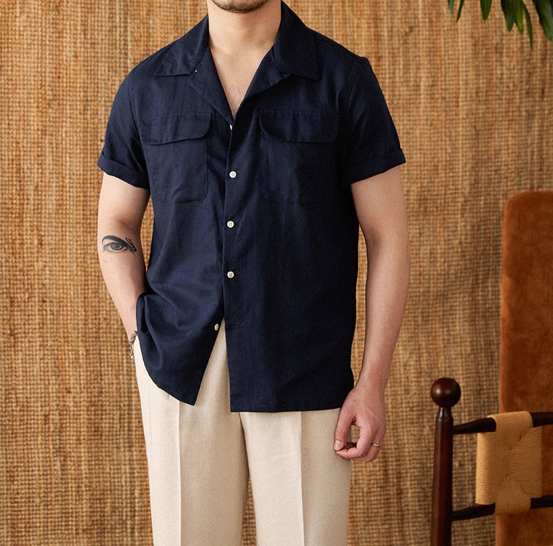 Cuba Linen Blend Short Sleeve Shirt