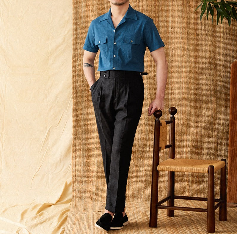 Ischia Cotton Seersucker Short Sleeve Shirt