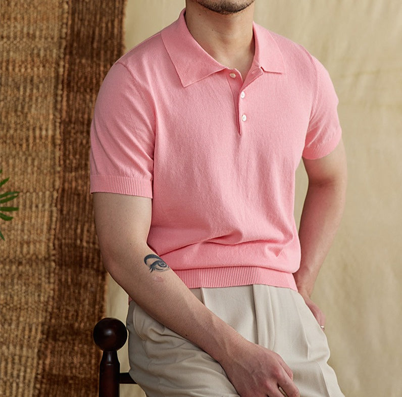 St. Tropez Knit Cotton Blend Polo Shirt