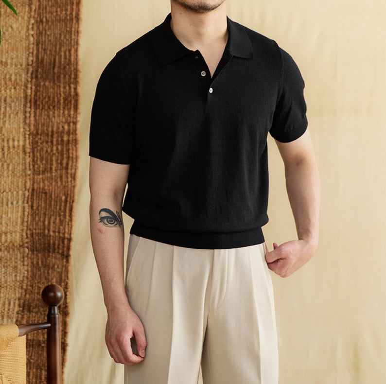 St. Tropez Knit Cotton Blend Polo Shirt