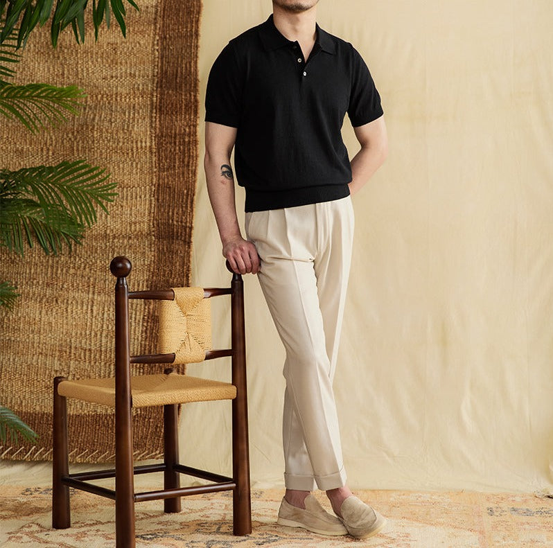 St. Tropez Knit Cotton Blend Polo Shirt