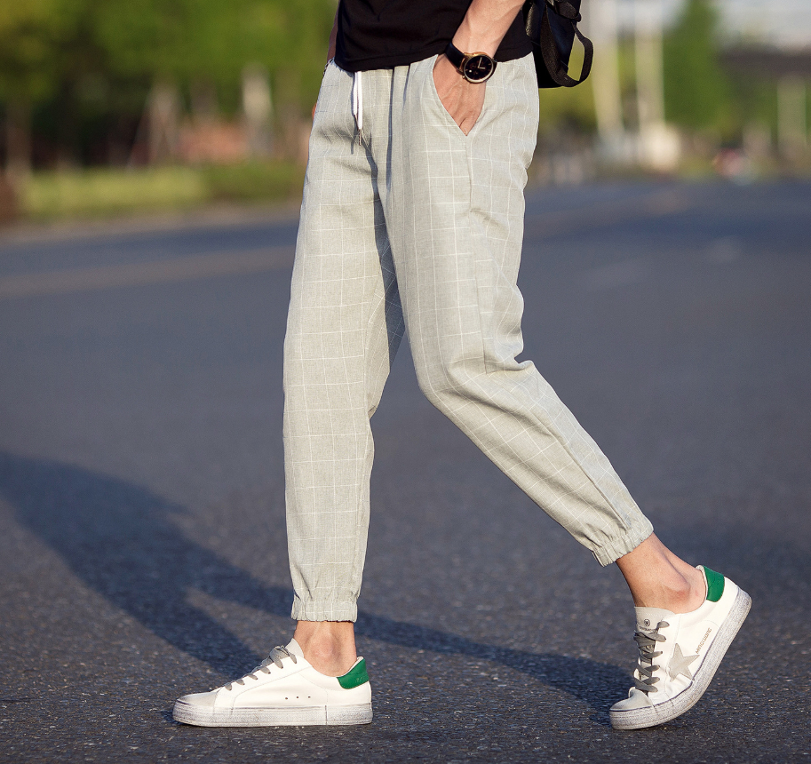 Plaid Linen Pants