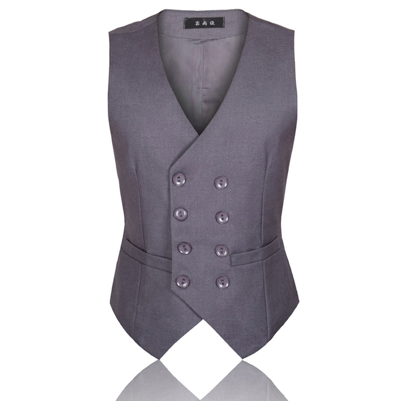 British Style Double-Breasted Casual Suit Vest