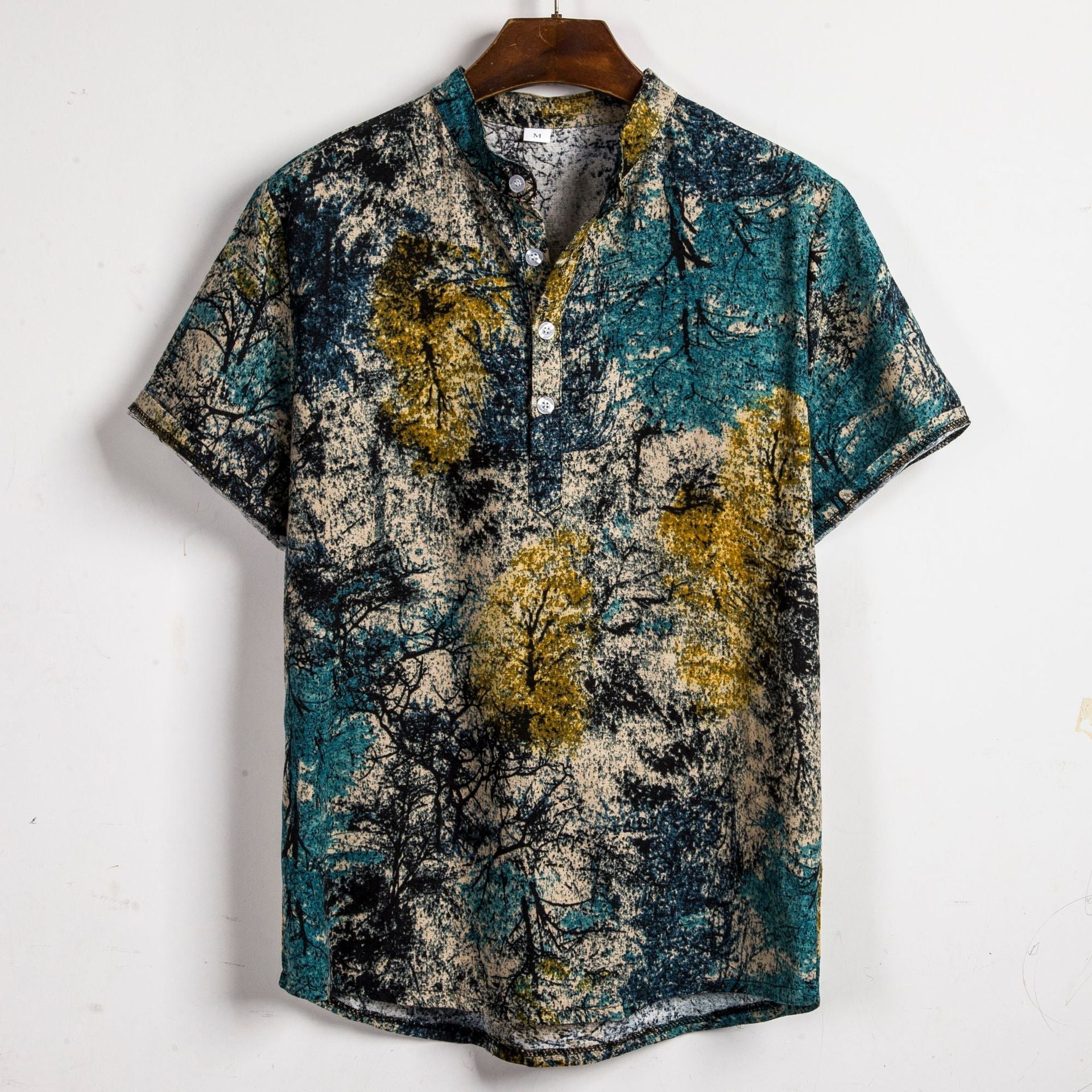 Men's Floral Short Sleeve summer Shirt