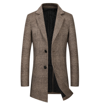 men's plaid trench coat