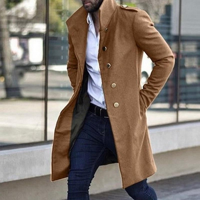 Mid-length slot pocket casual coat