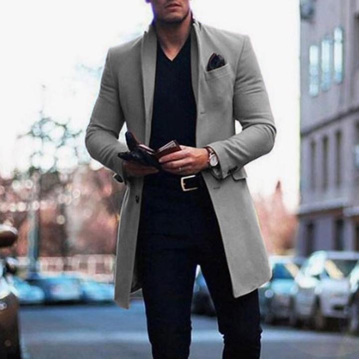 Men's Woolen Trench Coat