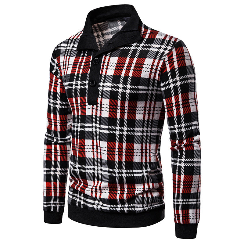 Casual big plaid pullover zipper jacket