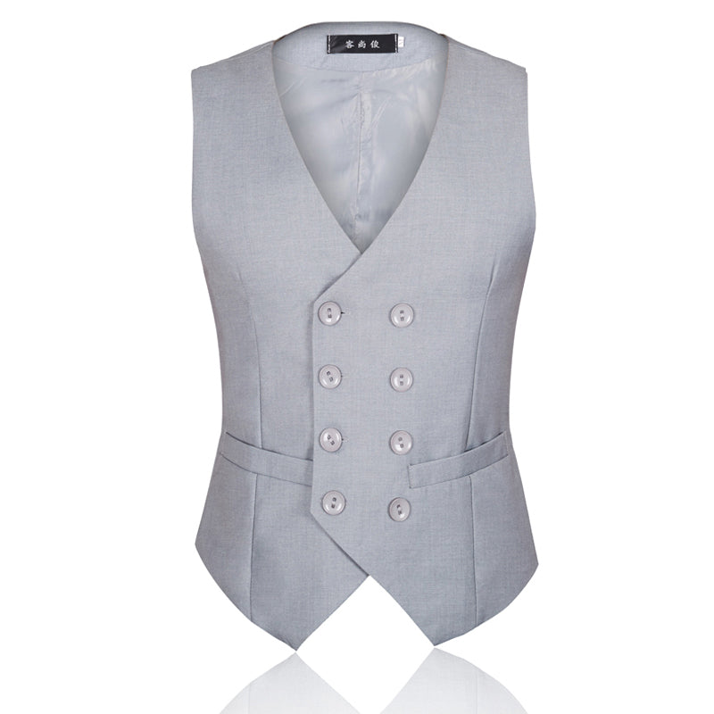 British Style Double-Breasted Casual Suit Vest