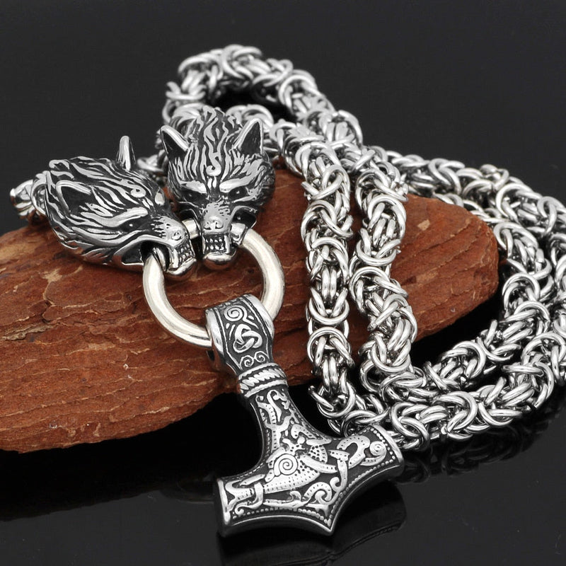 Stainless Steel Necklace Wolf Head Men's Necklace