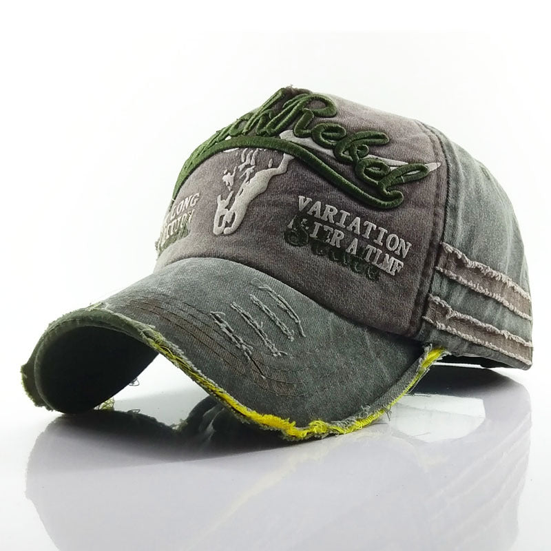 Casual Distressed Bull Head Baseball Hat