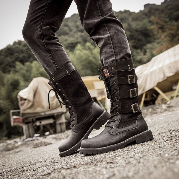 Men's high outdoor military boots