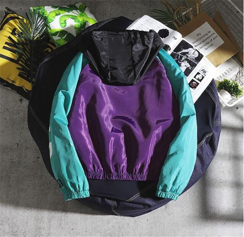 Slim Fit Hooded Jacket Bomber Jacket Men Windbreaker Jacket