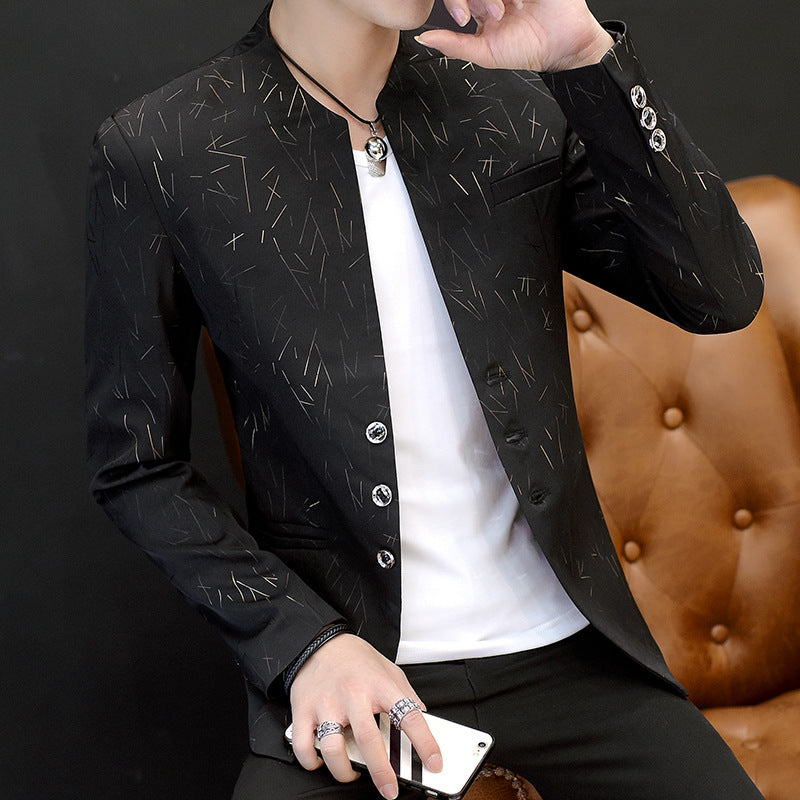 Slim-Fit Collar Tunic Casual Blazer