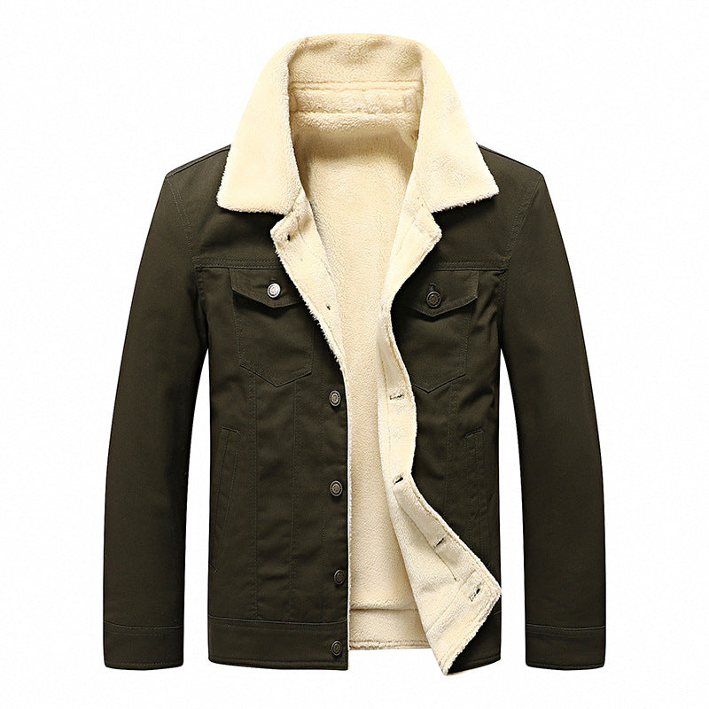 Men's Zipper Regular Thickened Single-breasted Jacket