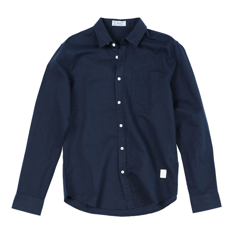 Long-sleeved cotton and linen shirts for men