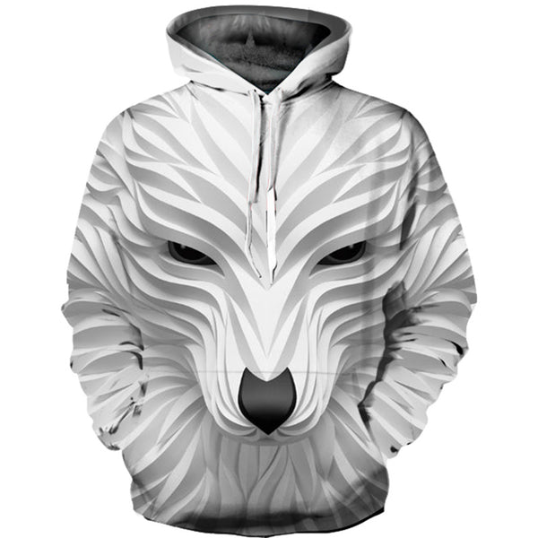 Men Casual Pullovers Hooded Animal 3D Printed Streetwear Sweatshirt