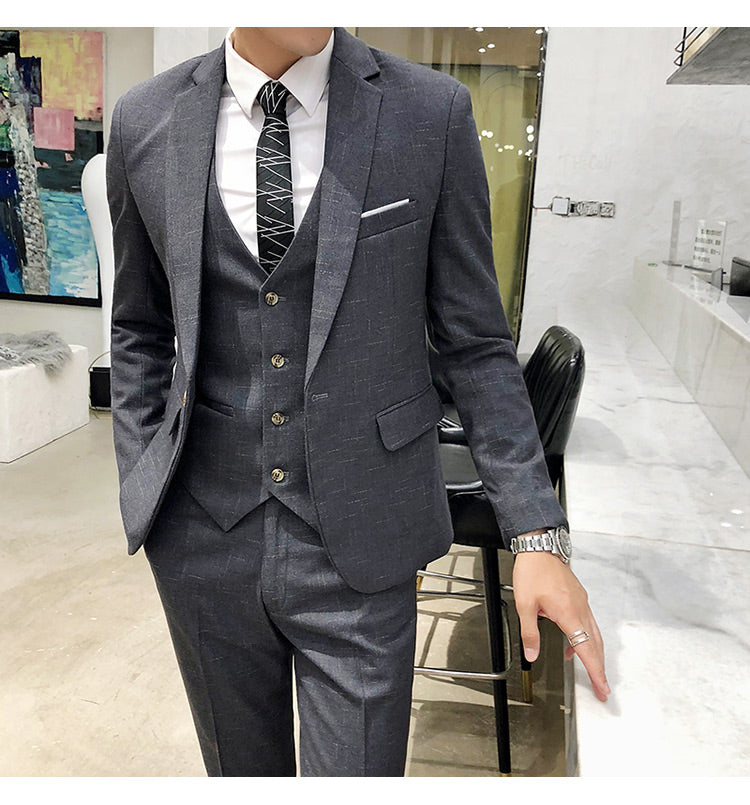 Three-piece dress suit for men