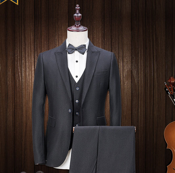 Three-piece wedding suit for men