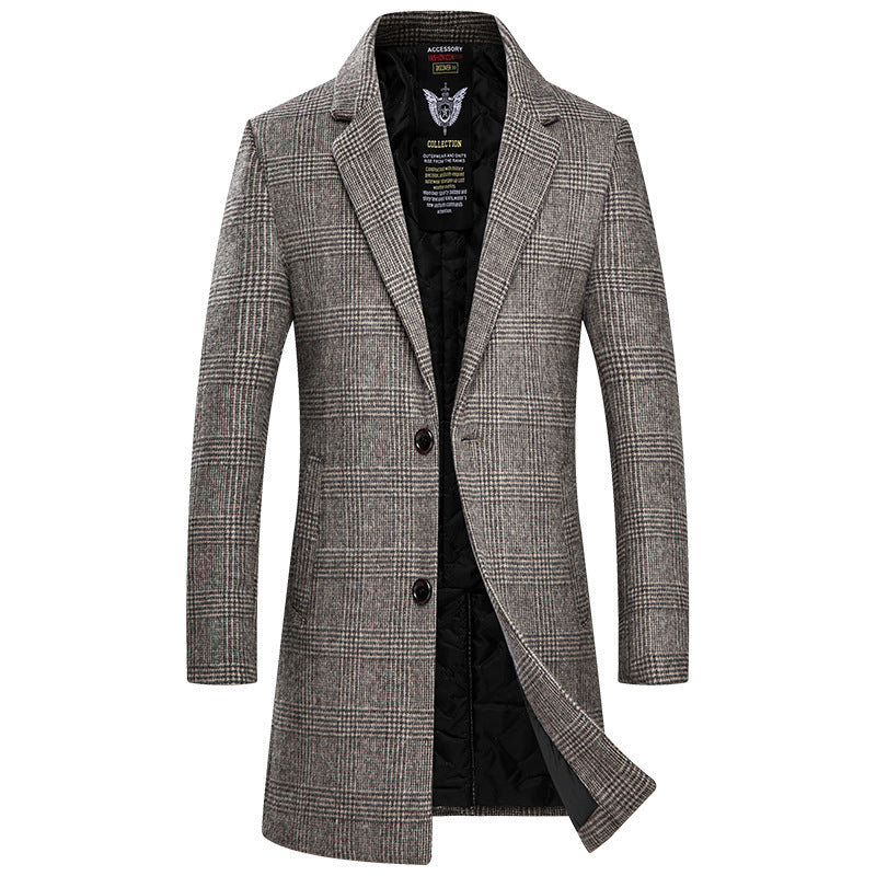 Heavy woolen overcoat men