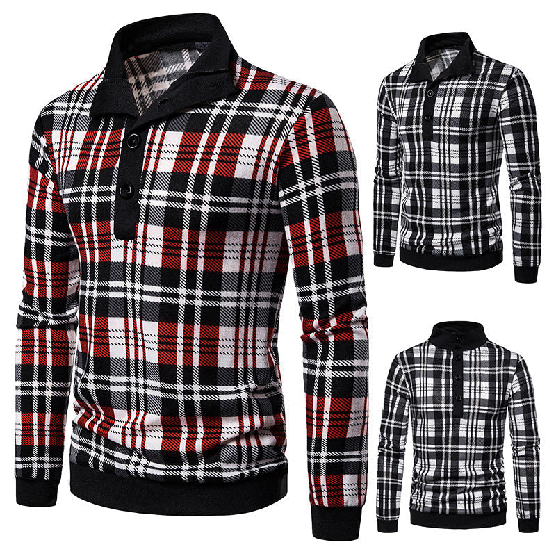 Casual big plaid pullover zipper jacket