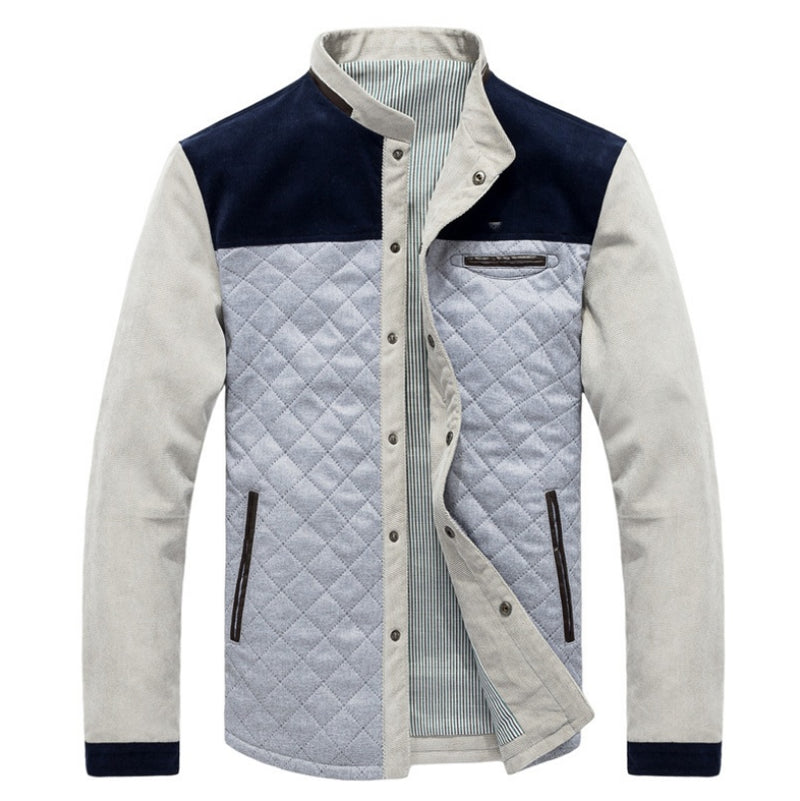 Spring Autumn Solid Patchwork Slim Fit jacket