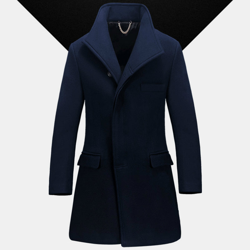 mid-length woolen coat men