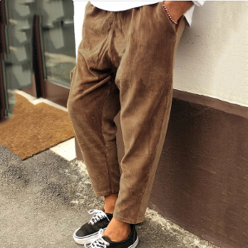 Winter Men Corduroy Pants Streetwear Joggers