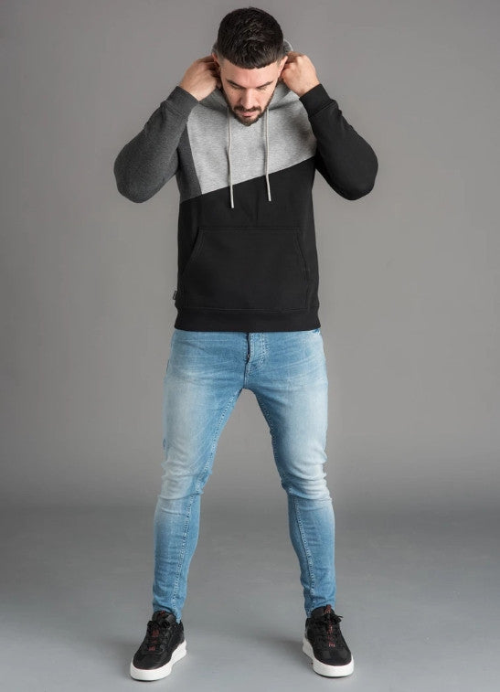 Stitching Contrast Color Casual Hoodie