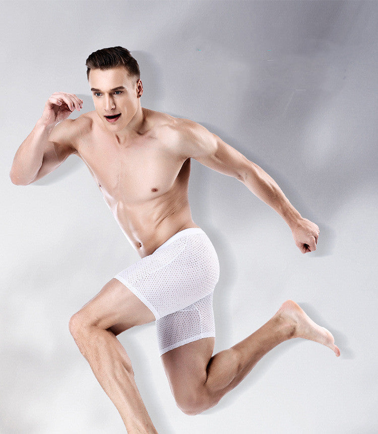 sexy breathable boxer briefs running wear leg long pants