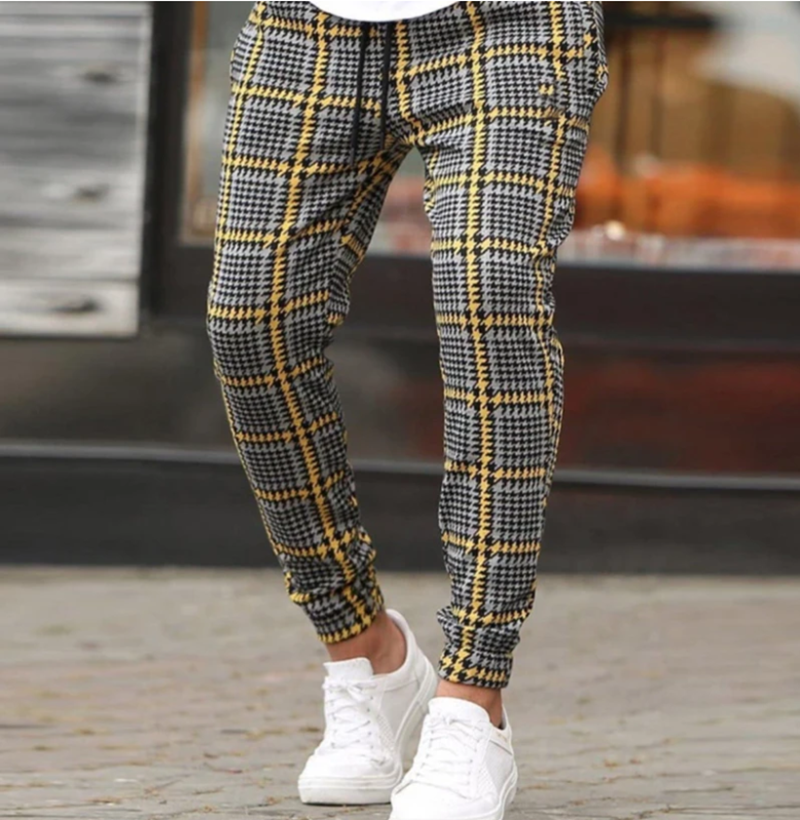 Autumn Plaid casual trousers men