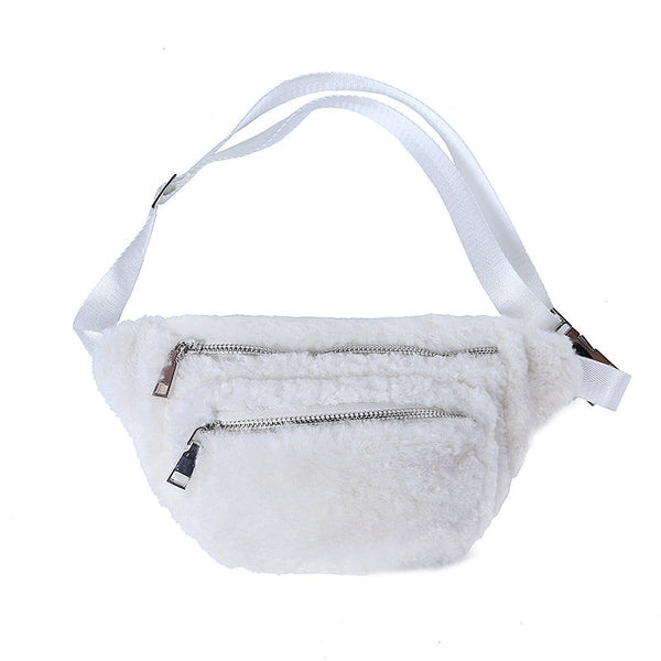 Diagonal Plush Chest Bag